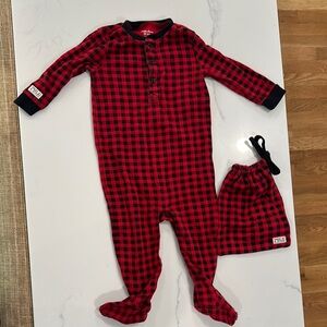Polo by Ralph Lauren Red and Black Plaid Footie